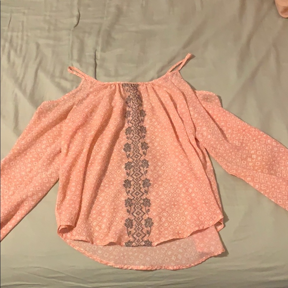Peach Cold Shoulder Top